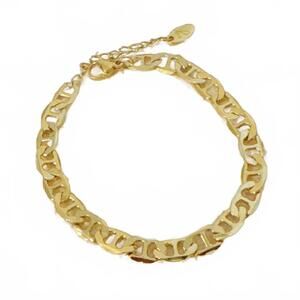NEW ELLISON+YOUNG women's horse bit linked chain bracelet in gold